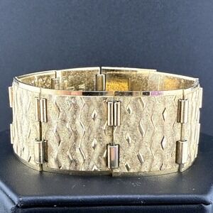 Vintage Anson Bracelet Gold Tone Signed Engraved "With Love Bobby" 7"